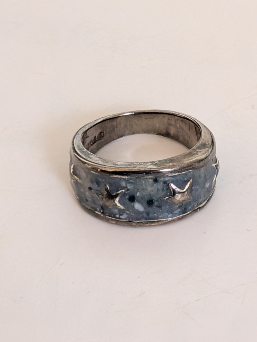 Vintage Y2K 2000s 18K Gold GE Plated Beachy Swirled Enamel Star Ring Size 6.75